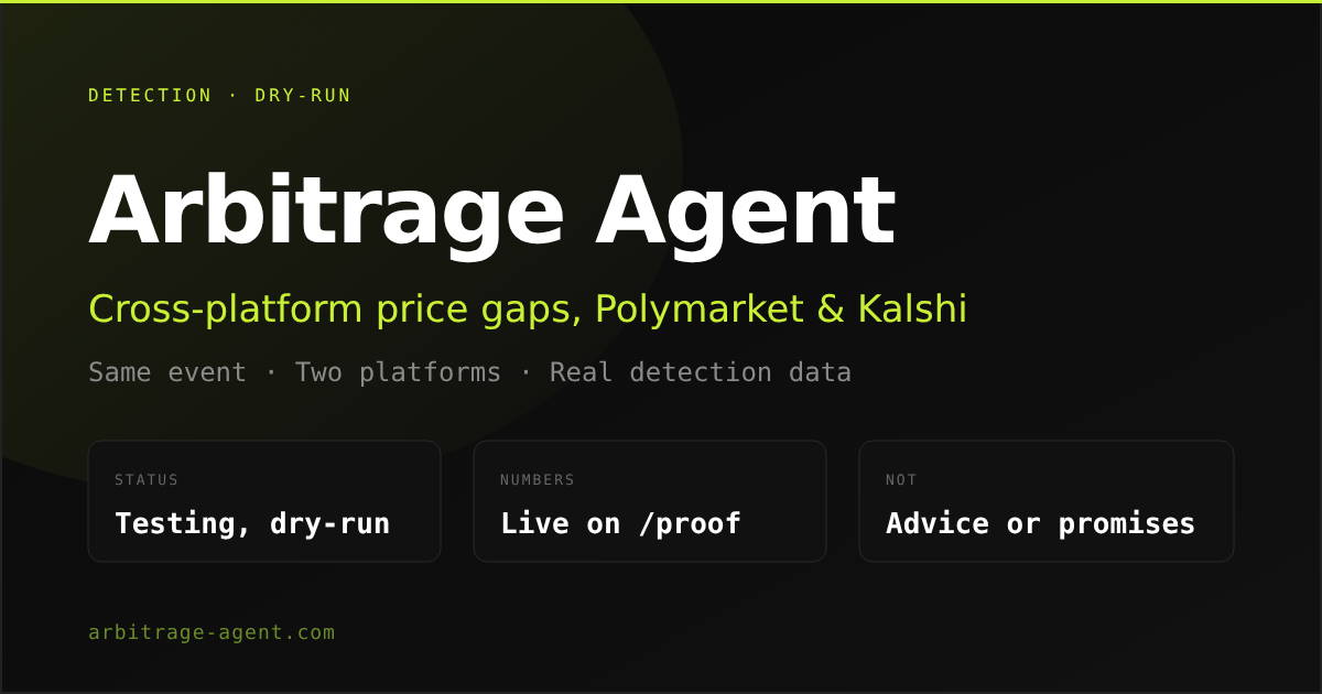 Arbitrage Agent | Polymarket & Kalshi Arbitrage Agent